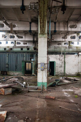 Inside the ruined and abandoned industrial plant