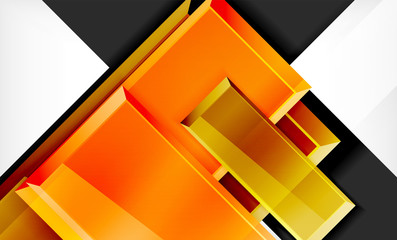 Fototapeta premium Bright colorful square shape blocks geometrical background