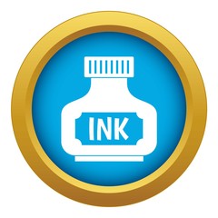 Black ink bottle icon blue vector isolated on white background for any design