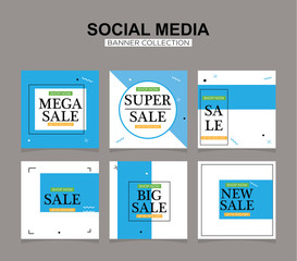 Fototapeta premium Six Slides modern Social Media banner Template. Promotional square web banner for social media. Banner template designs.