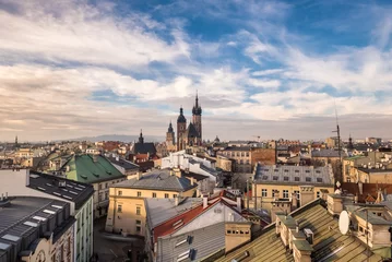 Deurstickers Top view of Krakow city at sunset © Mazur Travel