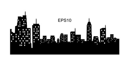 City silhouette with black and white background