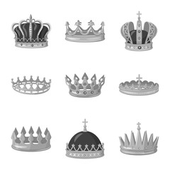 Isolated object of jewel and vip icon. Set of jewel and nobility stock symbol for web.