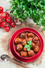 Meatballs with tomato sauce