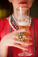 Woman with a glass of champagne