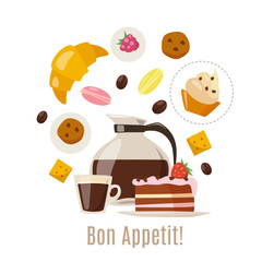 Coffee illustration  design with coffee and sweets elements