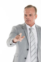 Businessman pointing with finger