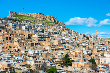 Mardin City in Turkey. Mardin old town and Mardin Castle. Mardin is a historical city in...
