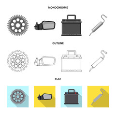 Isolated object of auto and part sign. Collection of auto and car stock symbol for web.