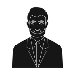 Vector design of photo and character  sign. Set of photo and face stock vector illustration.