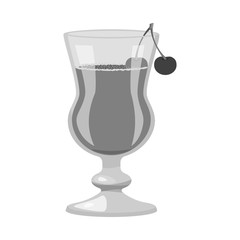 Vector illustration of glass and chocolate icon. Collection of glass and cherry stock symbol for web.
