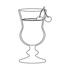 Isolated object of glass and chocolate icon. Set of glass and cherry stock symbol for web.