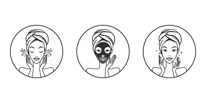 Cosmetic Face Mask Icon Instructions For Use