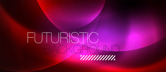 Shiny neon circles abstract background