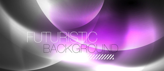 Shiny neon color light with circles abstract background