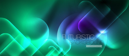 Neon glowing techno lines, hi-tech futuristic abstract background template