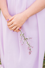 palm and dress in purple