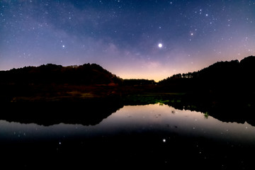 湖面の星たち