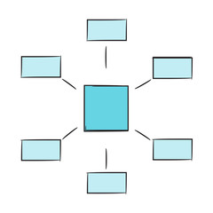 blue hand drawn business diagram template