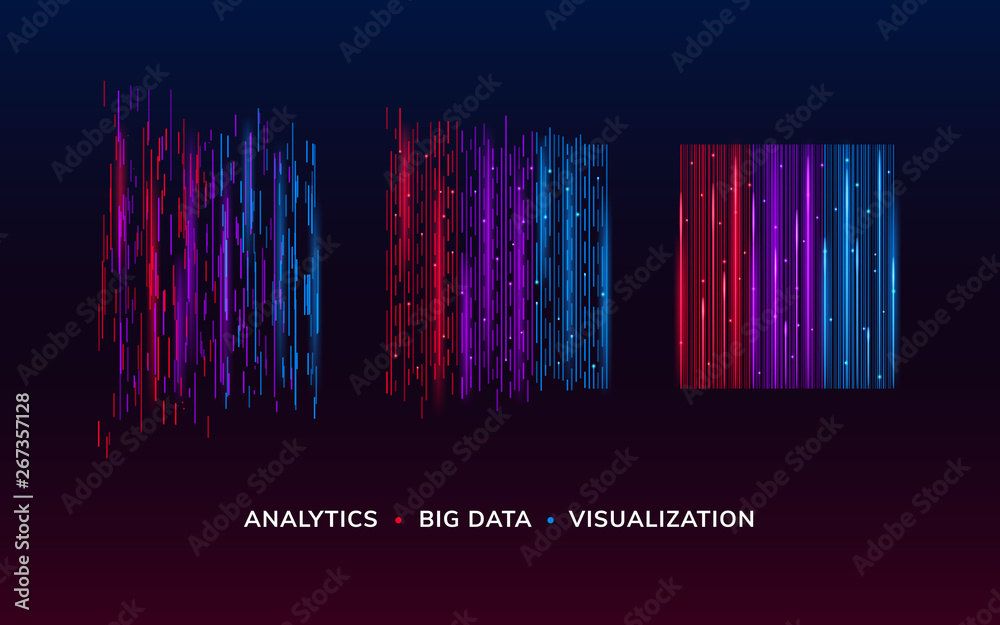 Aufkleber Cyber technology background or big data visualization backdrop. Bigdata or cyber concept wallpaper. Digital infographic element. Visual data flow backdrop. Analysis and analytics, science backdrop