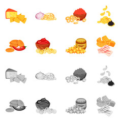 Vector illustration of taste and seasonin logo. Collection of taste and organic   stock symbol for web.