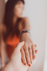 Diamond on white gold engagement ring