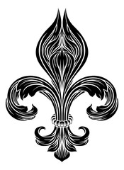 A Fleur De Lis coat of arms heraldic graphic design element © Christos Georghiou