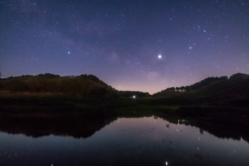 湖面の星たち