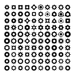 gear and cog icons set