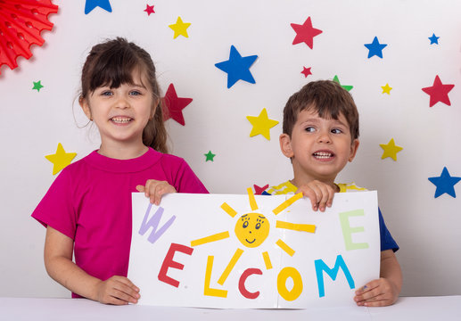 Cute Little Kids Writing 