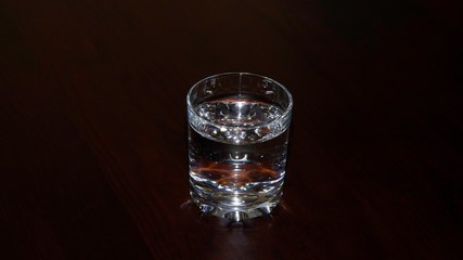 Glass of water in the dark