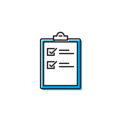 clipboard checklist vector icon concept, isolated on white background