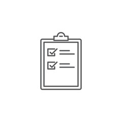 clipboard checklist vector icon concept, isolated on white background