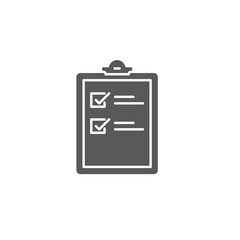 clipboard checklist vector icon concept, isolated on white background