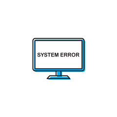 computer error screen vector icon concept, isolated on white background