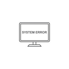 computer error screen vector icon concept, isolated on white background