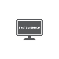 computer error screen vector icon concept, isolated on white background