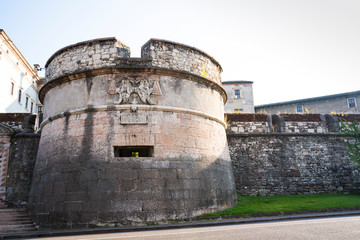 Fototapeta na wymiar tower and city wall, Trento, Italy
