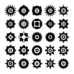 gear and cog icons set