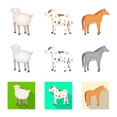 Vector illustration of breeding and kitchen  sign. Collection of breeding and organic  stock vector illustration.
