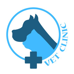 Veterinary clinic logotype set of blue color