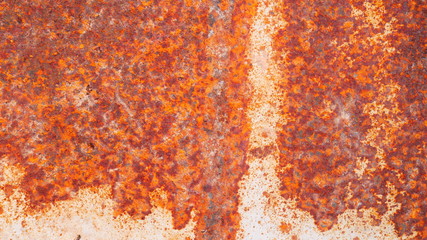 rusty metal wall background, brown iron plate, old rust steel