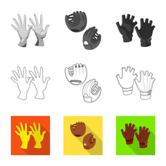 Vector illustration of silhouette and safety logo. Collection of silhouette and comfort vector icon for stock.