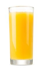 glass of orange juice isolated on white background