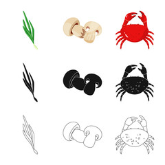 Isolated object of taste and product logo. Set of taste and cooking stock vector illustration.