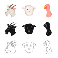 Vector illustration of agriculture and breeding logo. Set of agriculture and organic  stock vector illustration.