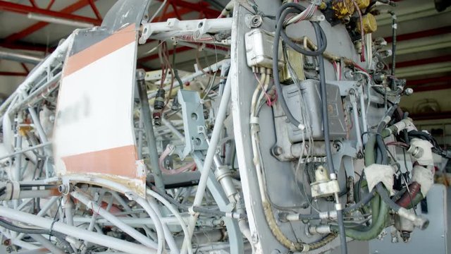 Fuselage and frame of a small aircraft or airplane in repair and maintenance
