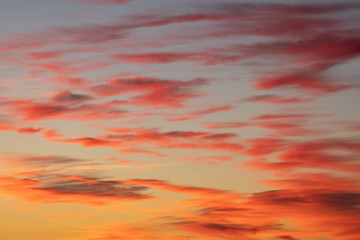 Obraz premium Beautiful vivid color sunset clouds after sunset