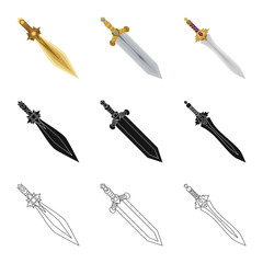 Vector illustration of game  and armor  sign. Collection of game  and blade  vector icon for stock.