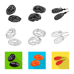 Vector illustration of food  and raw  logo. Collection of food  and nature   vector icon for stock.